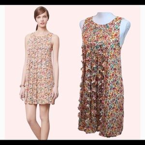 Anthro S&B Confetti Floral Chiffon Swing Dress